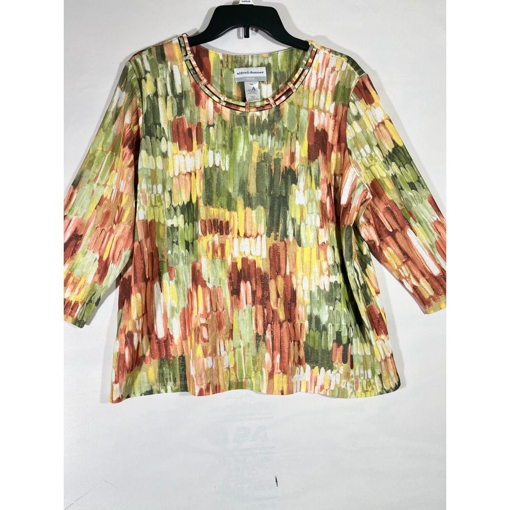 Alfred Dunner Petite Top Women XLP Green Orange Abstract Metallic Shimmer
Spark